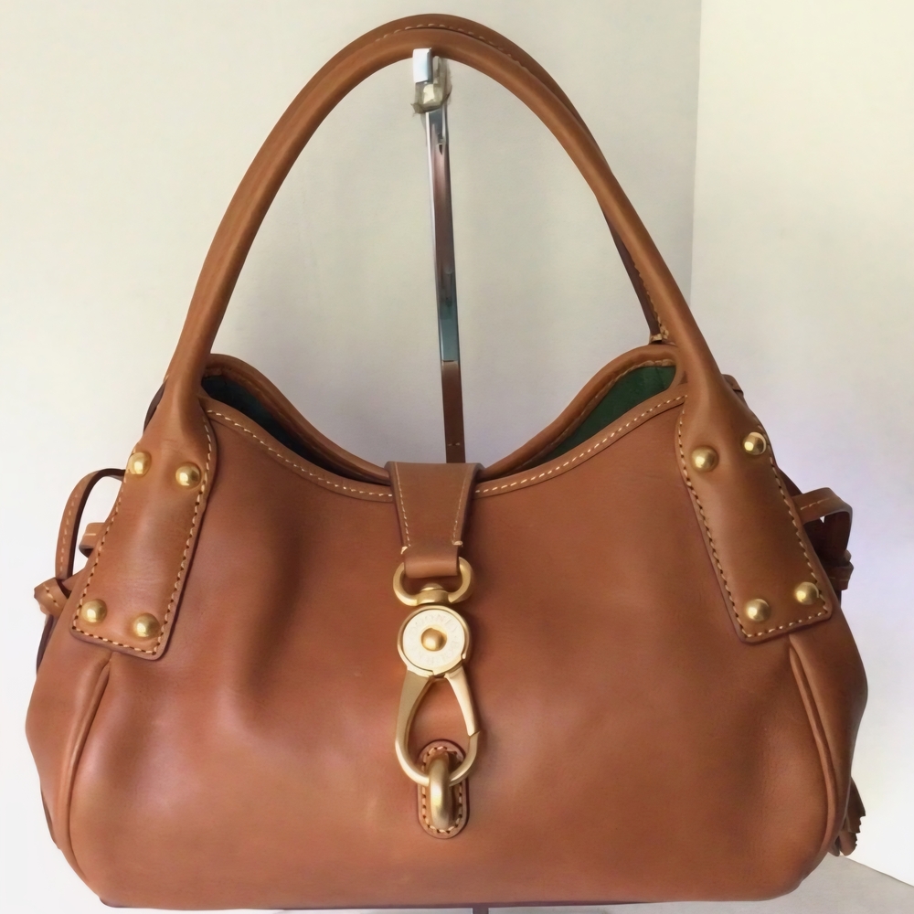 🤎🤍🤎 Dooney & Burke Satchel Elegant Brown Leather Handbag🤎🤍🤎 - Picture 13 of 16